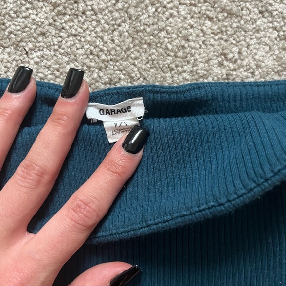 Garage Teal Ribbed Top - Picture 2 of 2